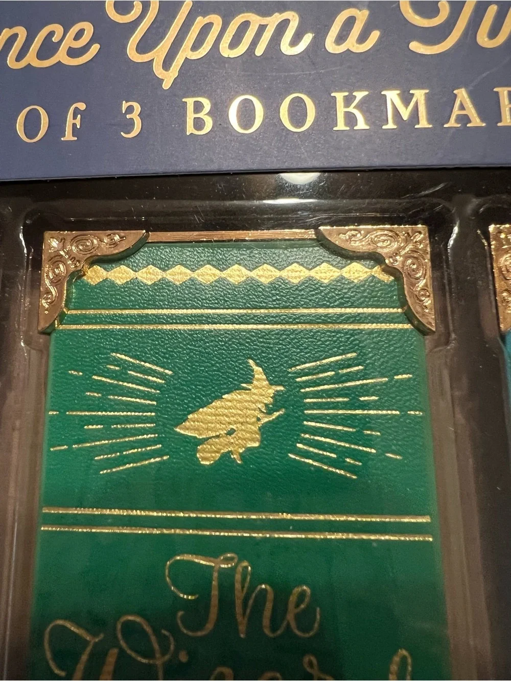 3 Once Upon a Time Bookmarks Vegan Leather Peter Pan Wizard Oz Alice Wonderland